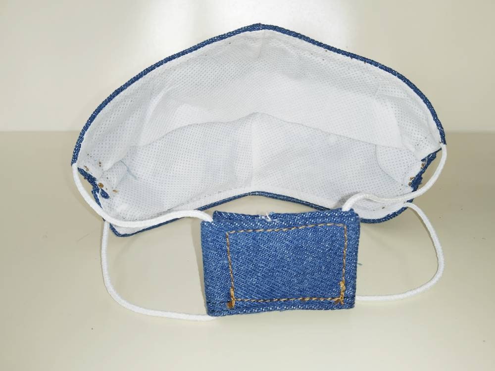 Ripped Denim Face Mask & Filter Cover, Washable, 3 Layers, 3 Sizes, 2 closures, Jeans Mask, Studs mask, fashion mask