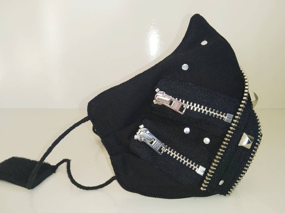 Dark Side Face Mask & Filter Cover, Washable, 3 Layers, 3 Sizes, 2 Closures, Punk Mask, Gothic Mask, emo mask, visual kei, Steampunk