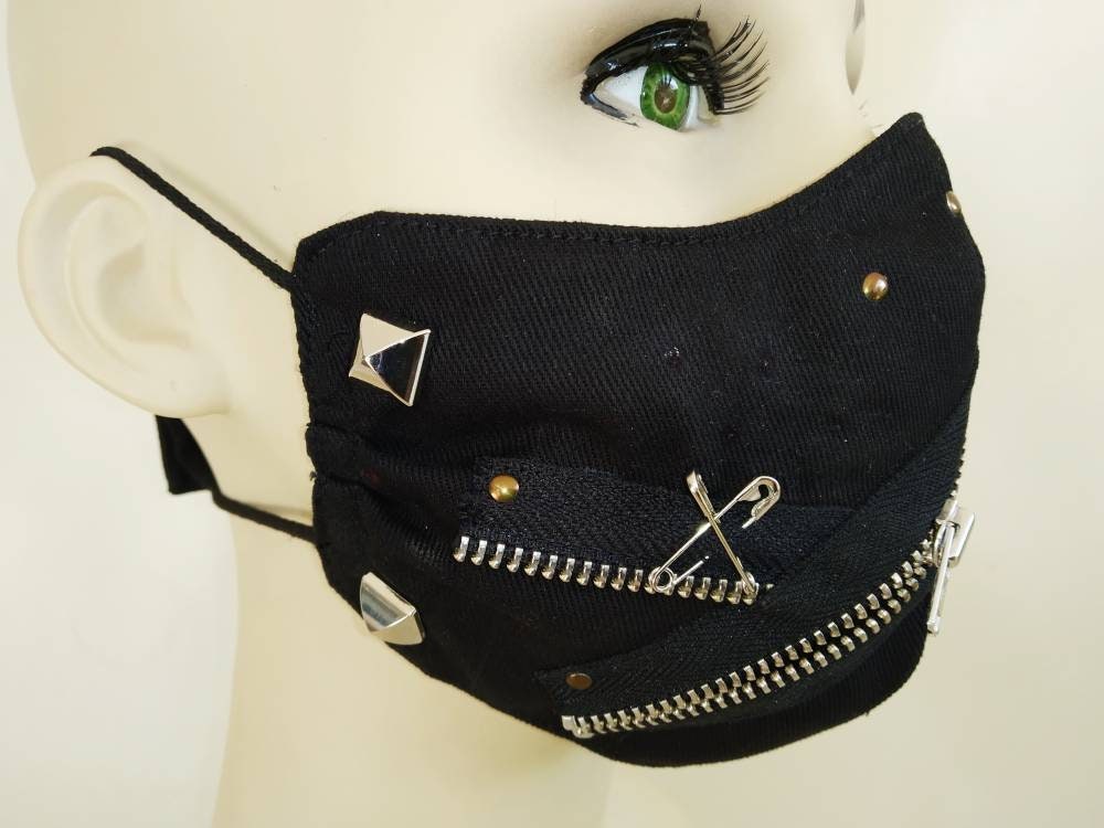 Cyber-X Face Mask, washable, 3 layers, 3 Sizes, velcro mask, punk mask, gothic mask, punk gothic wear, urban mask