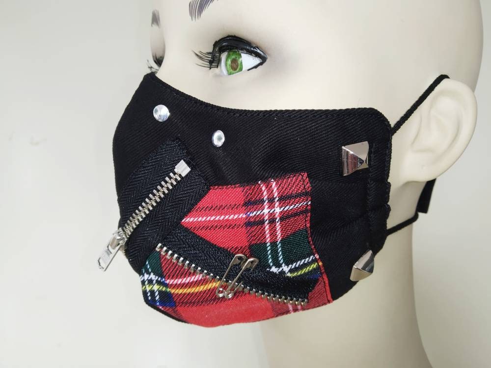 Punk'87 Face Mask & Warmer, washable, 3 layers, 3 Sizes, velcro mask, punk wear, gothic, visual kei, punk clothing, emo, harajuku, manga,alt