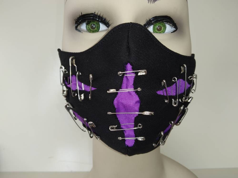 Visual Crack Face Mask & Filter Cover, washable, 2 closures, 3 layers, 3 Sizes, punk mask, gothic mask, visual kei, emo mask, manga mask