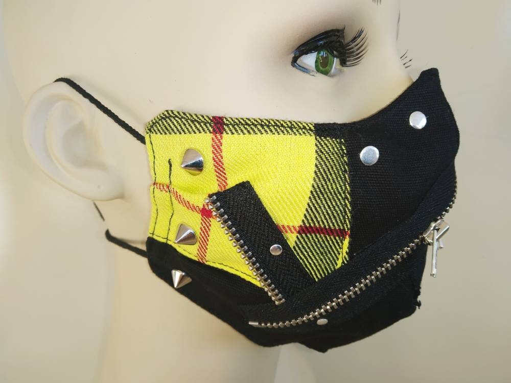 Rebel'95 Face Mask & Filter Cover, washable, 3 layers, 3 Sizes, velcro mask, punk mask, gothic mask, visual kei, emo, manga, punk clothing