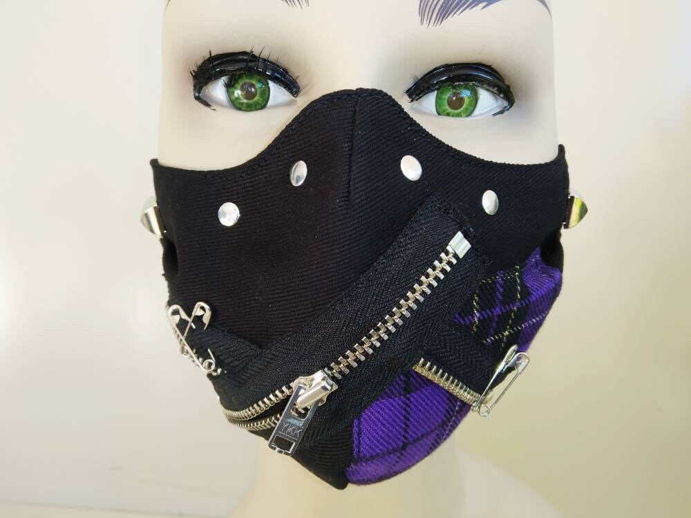 Punk'97 Face Mask, Lavable, 3 Capas, 3 Tallas, 2 Cierres, mascarilla punk, mascarilla manga, steampunk