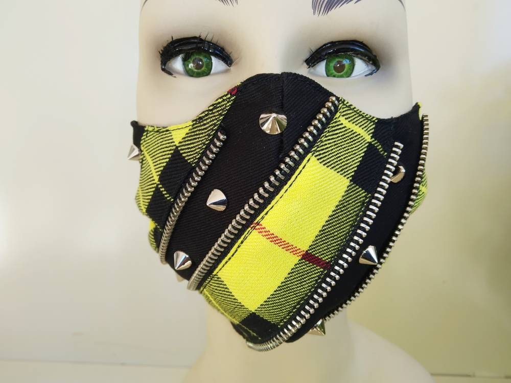 Lemon Kei Face Mask, Lavable, 3 Capas, 3 Tallas, 2 Cierres, Punk Mask, Gothic Mask, rock mask, Visual Kei, steampunk