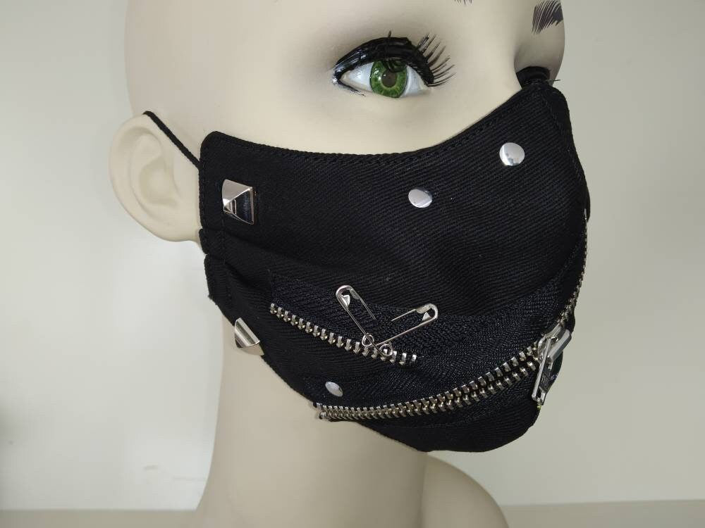 Punk'97 Face Mask, Lavable, 3 Capas, 3 Tallas, 2 Cierres, mascarilla punk, mascarilla manga, steampunk