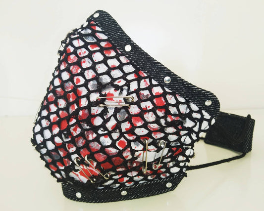 Bloody Pirate Face Mask & Filter Cover, Washable, 3 Layers, 3 Sizes, 2 Closures, Punk Mask, Gothic Mask, rock mask, Visual Kei, steampunk