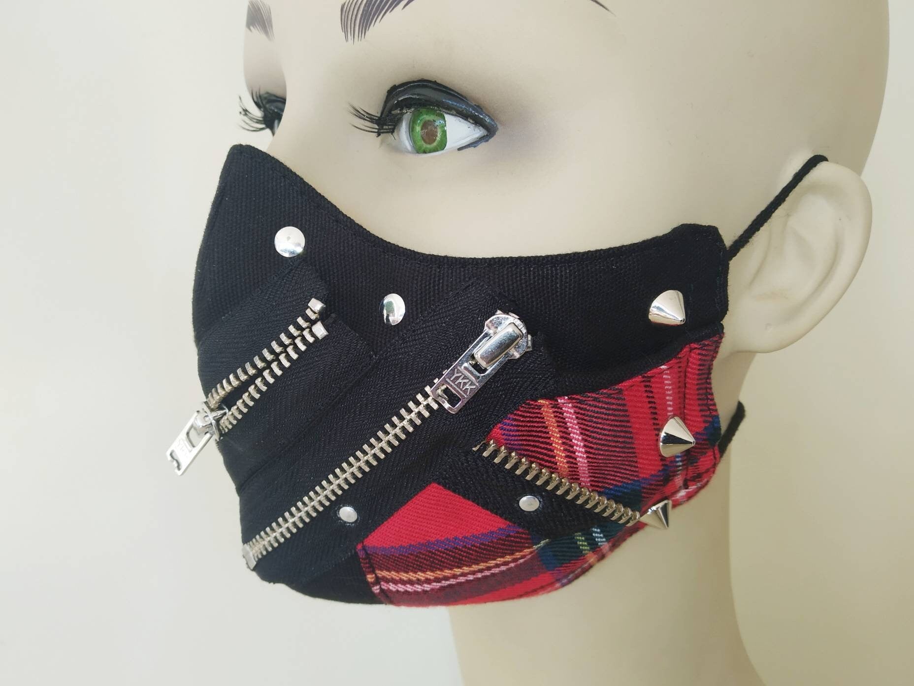 Rebel'85 Face Mask & Filter Cover, washable, 3 layers, 3 Sizes, velcro mask, punk mask, gothic mask, visual kei, emo mask, manga mask