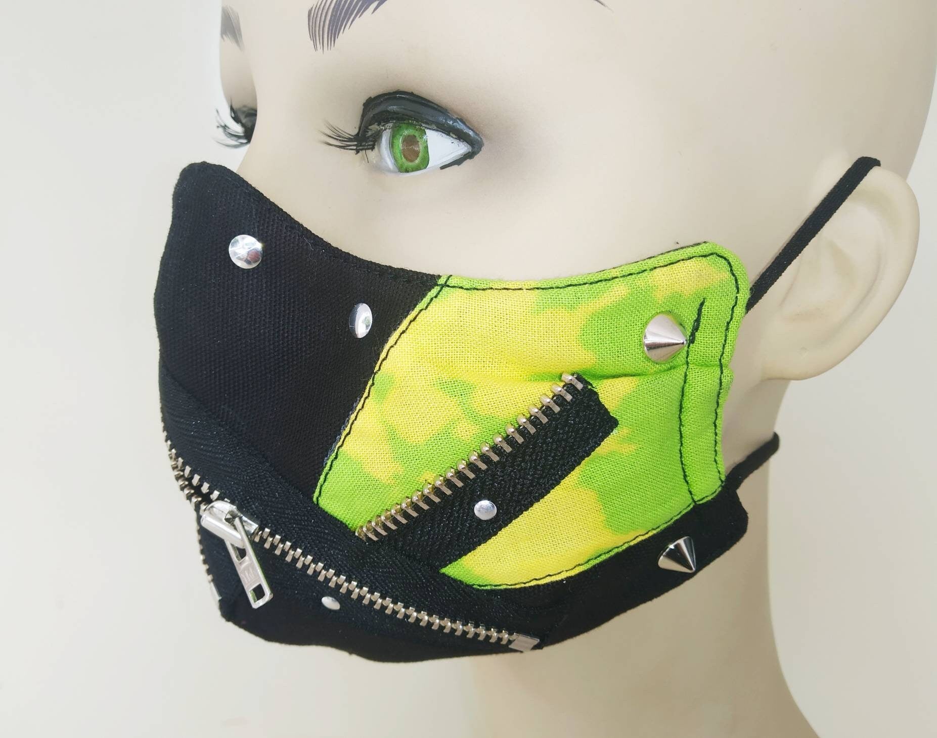 Greenland Face Mask & Filter Cover, Washable, 3 Layers, 3 Sizes, 2 Closures, Punk Mask, Gothic Mask, rock mask, emo mask, visual kei