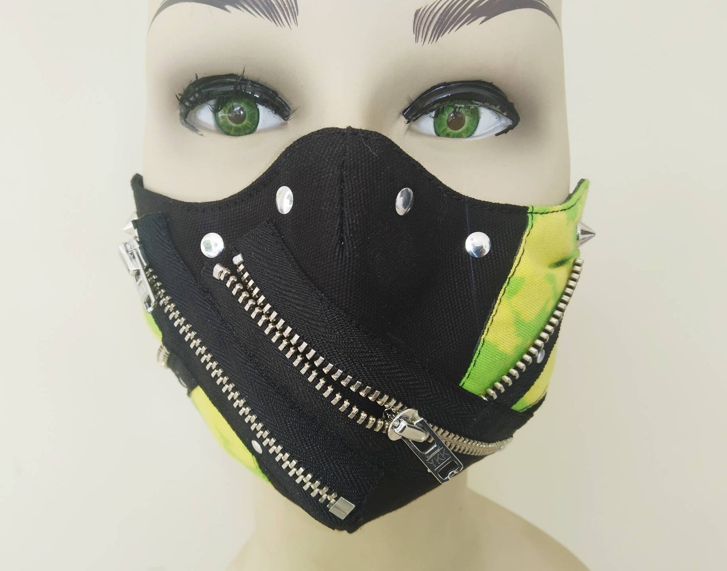 Greenland Face Mask & Filter Cover, Washable, 3 Layers, 3 Sizes, 2 Closures, Punk Mask, Gothic Mask, rock mask, emo mask, visual kei