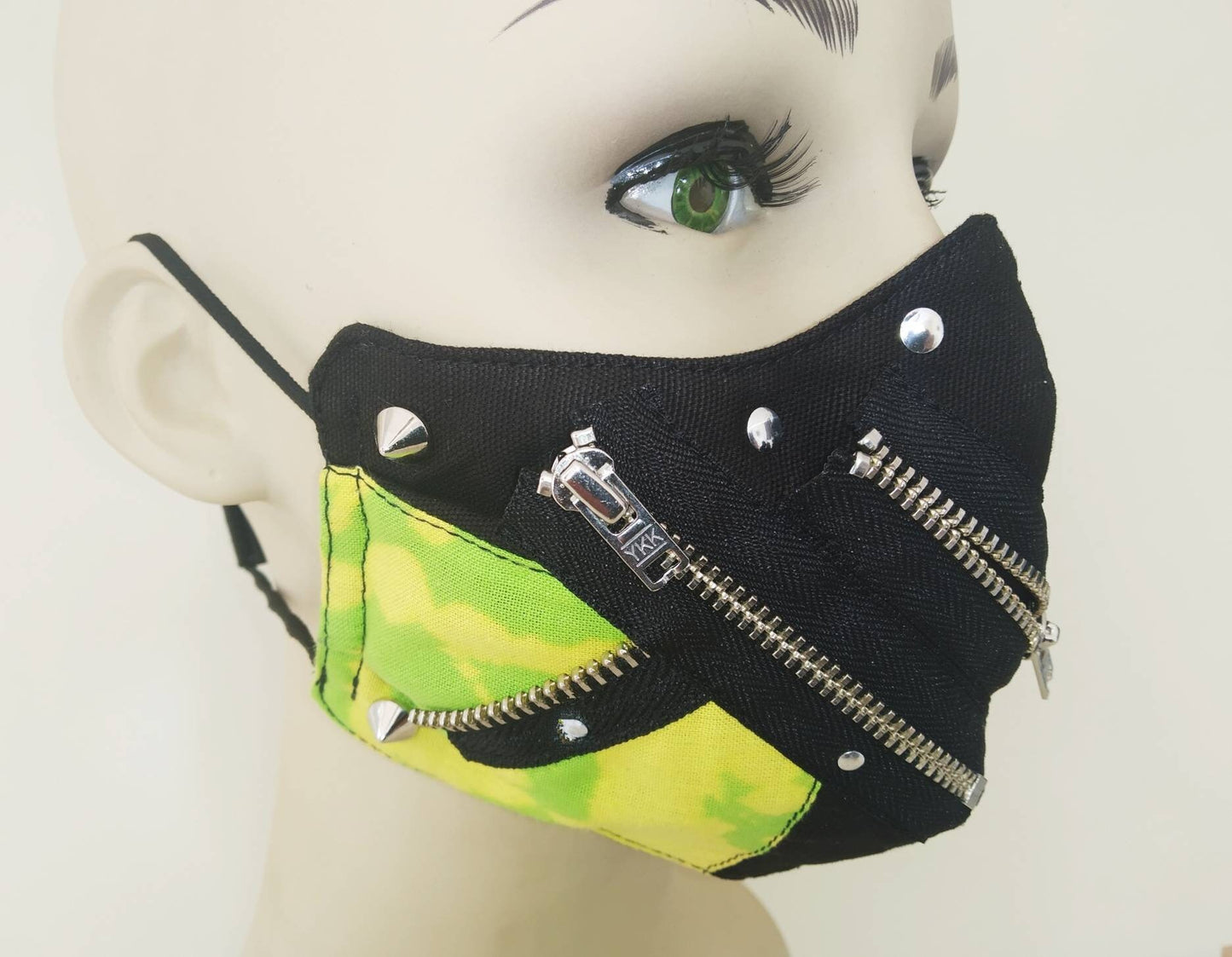 Greenland Face Mask & Filter Cover, Washable, 3 Layers, 3 Sizes, 2 Closures, Punk Mask, Gothic Mask, rock mask, emo mask, visual kei