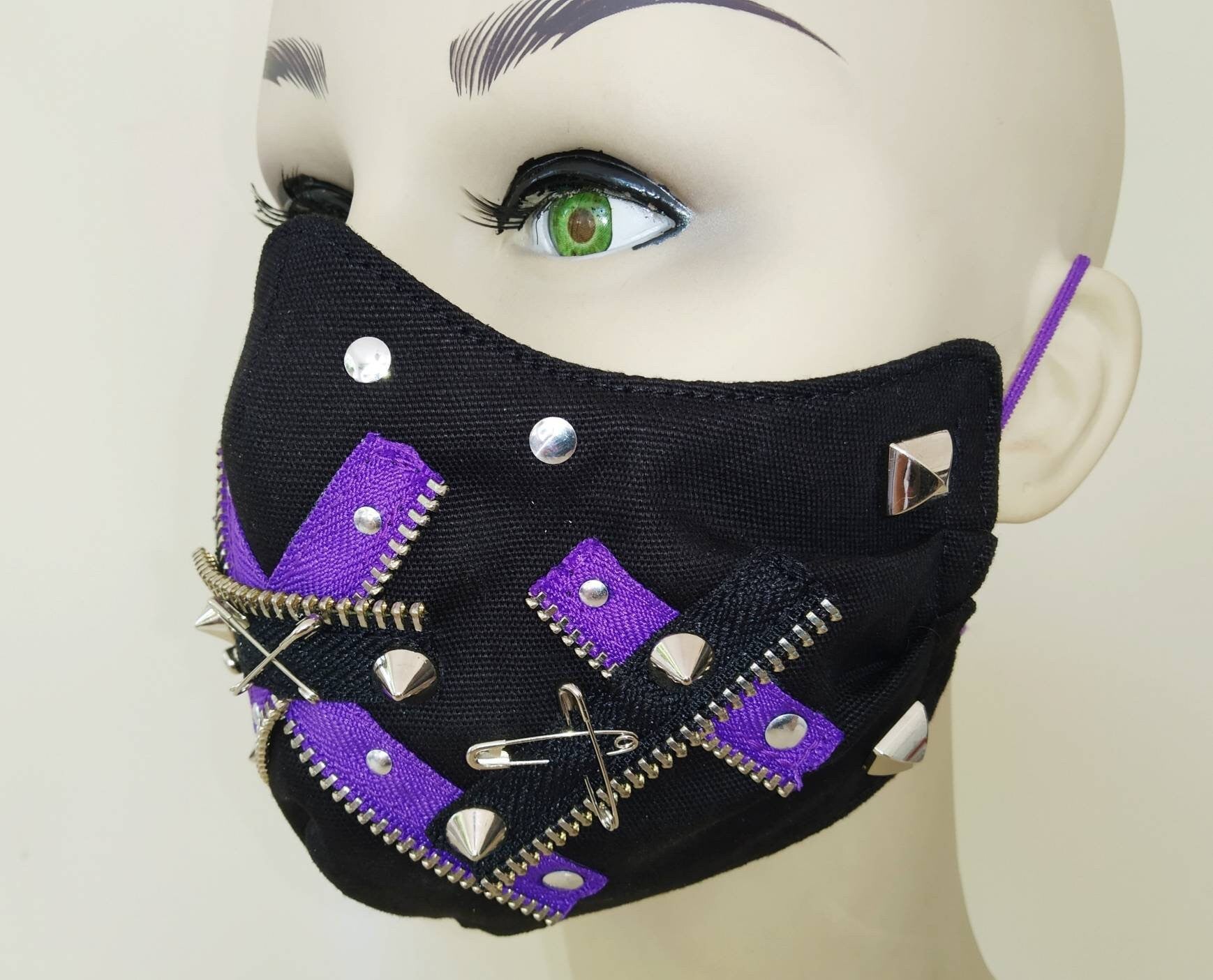 Madness'55 Face Mask & Filter Cover, Washable, 3 Layers, 3 Sizes, 2 Closures, Punk Mask, Gothic Mask, emo mask, visual kei, harajuku, otaku