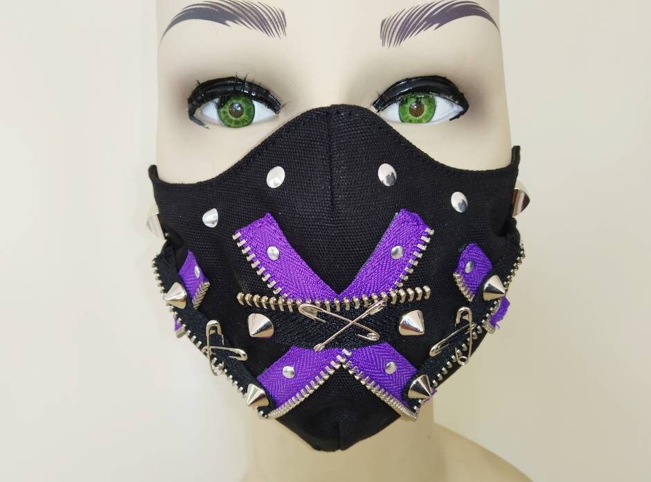 Madness'55 Face Mask & Filter Cover, Washable, 3 Layers, 3 Sizes, 2 Closures, Punk Mask, Gothic Mask, emo mask, visual kei, harajuku, otaku