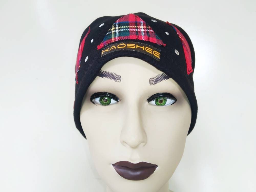 Gorro de invierno H'87, Hecho a mano, tela de sudadera, Tamaño universal, ropa punk, ropa gótica, harajuku, emo, visual kei, gorro punk