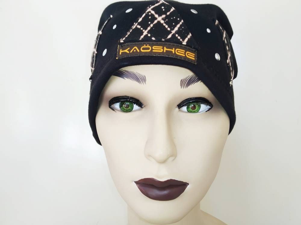 Gorro de invierno Elektra, hecho a mano, tamaño universal, ropa punk, ropa gótica, harajuku, emo, visual kei, ropa grunge, kawaii, goth