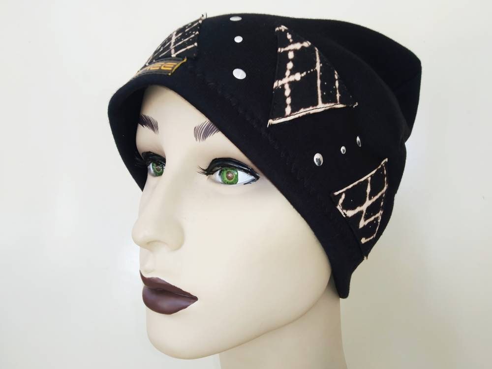 Gorro de invierno Elektra, hecho a mano, tamaño universal, ropa punk, ropa gótica, harajuku, emo, visual kei, ropa grunge, kawaii, goth