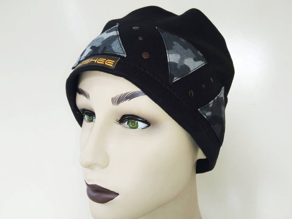 Gorro de invierno H'47, hecho a mano, tamaño universal, ropa punk, ropa gótica, harajuku, emo, visual kei, ropa grunge, kawaii