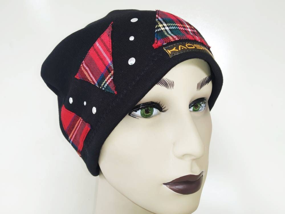 Gorro de invierno H'87, Hecho a mano, tela de sudadera, Tamaño universal, ropa punk, ropa gótica, harajuku, emo, visual kei, gorro punk