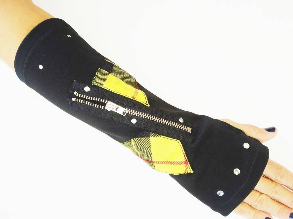 K'77 Long Gloves, Arm warmers, Handmade, Elastic polyester, Universal Size,punk clothing, gothic wear, harajuku, emo, visual kei, kawaii alt