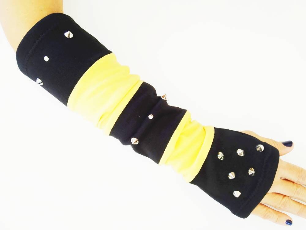 X'29 Long Gloves, Cotton Arm warmers, Handmade, Universal Size,punk wear, gothic, harajuku, emo, kawaii, visual kei, egirl, dark aesthetic