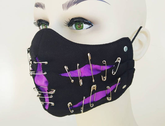 Visual Crack Face Mask & Filter Cover, washable, 2 closures, 3 layers, 3 Sizes, punk mask, gothic mask, visual kei, emo mask, manga mask