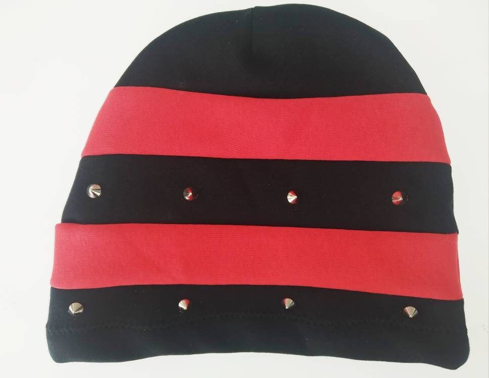 Gorro de invierno Hx'39, Hecho a mano, Con remaches o liso, Tamaño universal, ropa punk, ropa gótica, harajuku, emo, visual kei, gorro punk