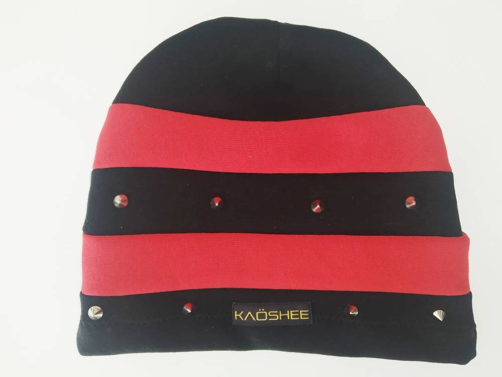 Gorro de invierno Hx'39, Hecho a mano, Con remaches o liso, Tamaño universal, ropa punk, ropa gótica, harajuku, emo, visual kei, gorro punk