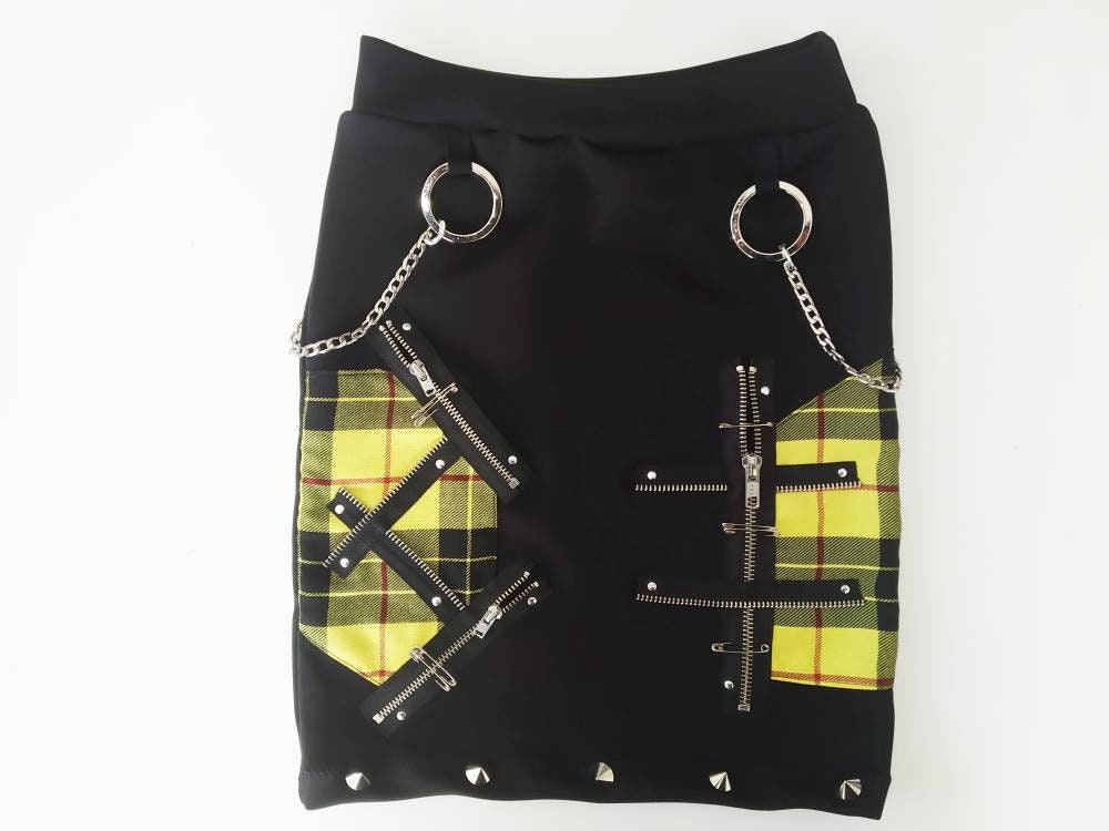 Sk'77 Skirt, Handmade, Lycra & real tartan, 3 sizes, Punk skirt, Harajuku, Visual Kei, Manga clothing, Emo wear, Gothic, Grunge, k-pop