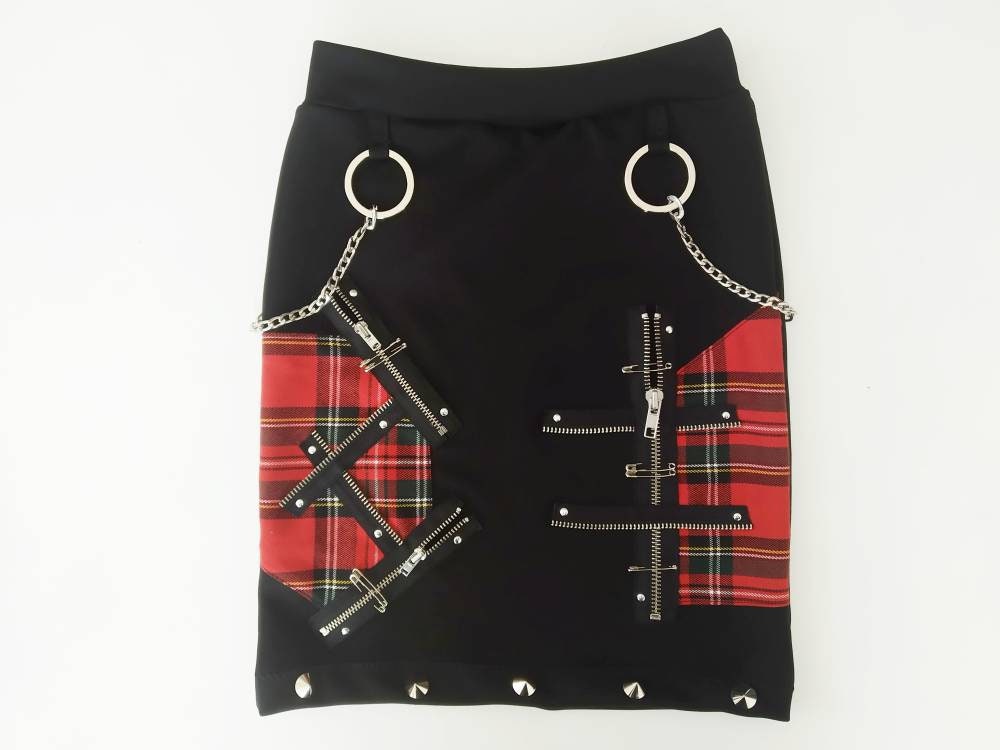 Sk'87 Skirt, Handmade, Lycra & real tartan, 3 sizes, Punk skirt, Harajuku, Visual Kei, Manga clothing, Emo, Gothic, Grunge,kawaii, kpop