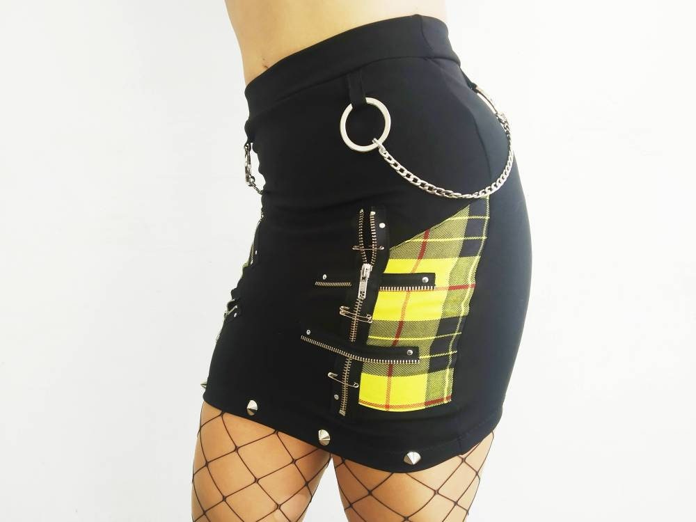 Sk'77 Skirt, Handmade, Lycra & real tartan, 3 sizes, Punk skirt, Harajuku, Visual Kei, Manga clothing, Emo wear, Gothic, Grunge, k-pop