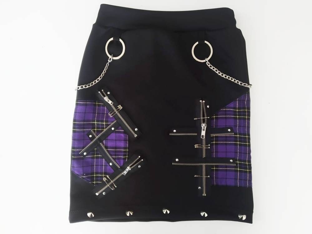 Sk'97 Skirt, Handmade, Lycra & real tartan, 3 sizes, Punk skirt, Harajuku, Visual Kei, K-pop, Emo, Gothic skirt, Grunge outfit,