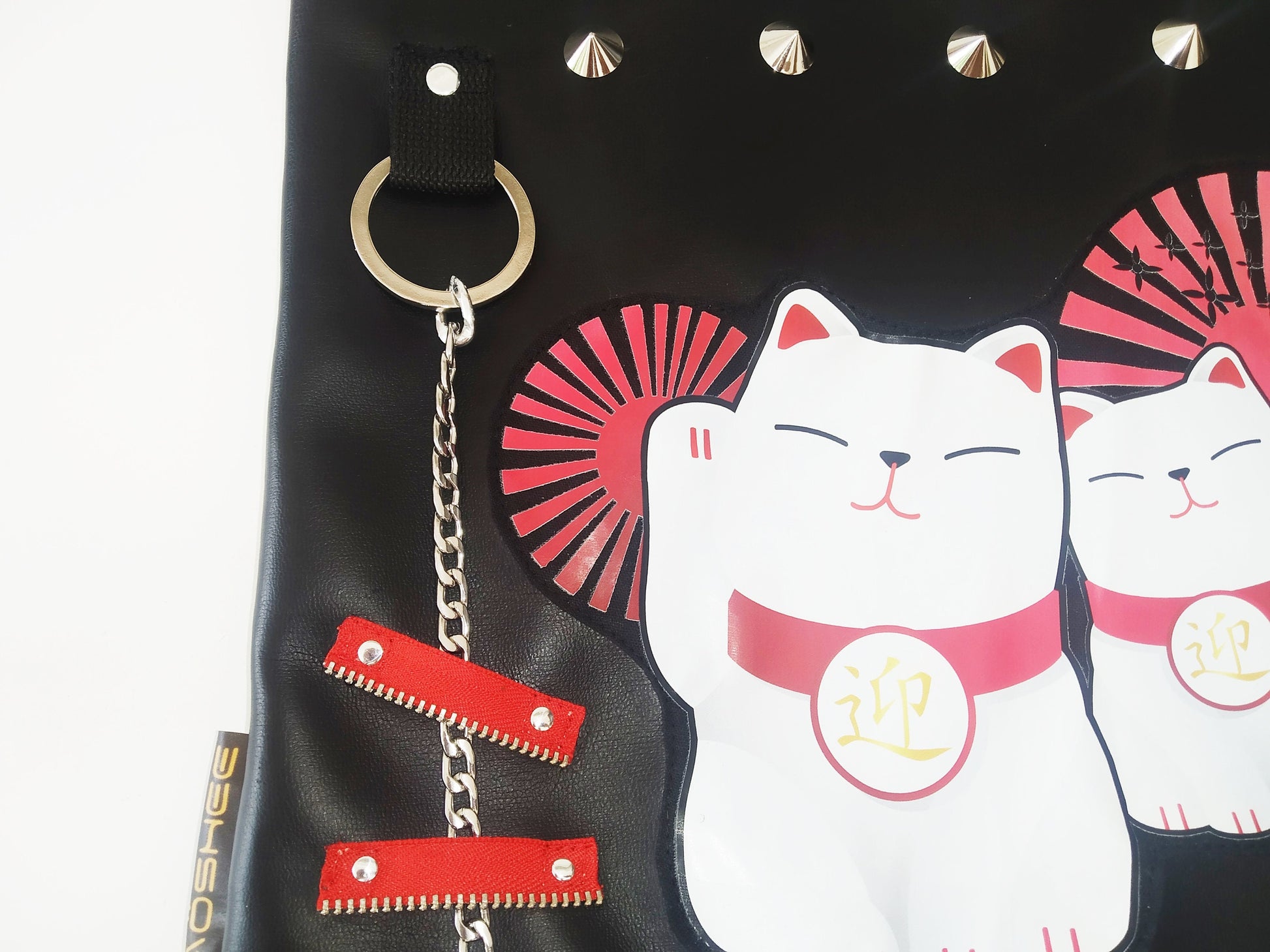 Kw04 shoulder bag, kawaii cat, Handmade, Synthetic leather, Exclusive, harajuku bag, anime, manga, otaku, punk, emo, japanese fashion, k-pop