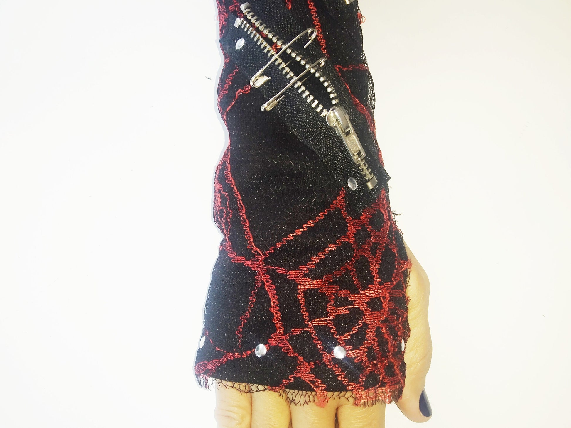 K'57 Long Gloves, Arm warmers, Handmade, Elastic polyester, Universal Size,punk wear, gothic wear, harajuku, emo, kawaii, visual kei, spider