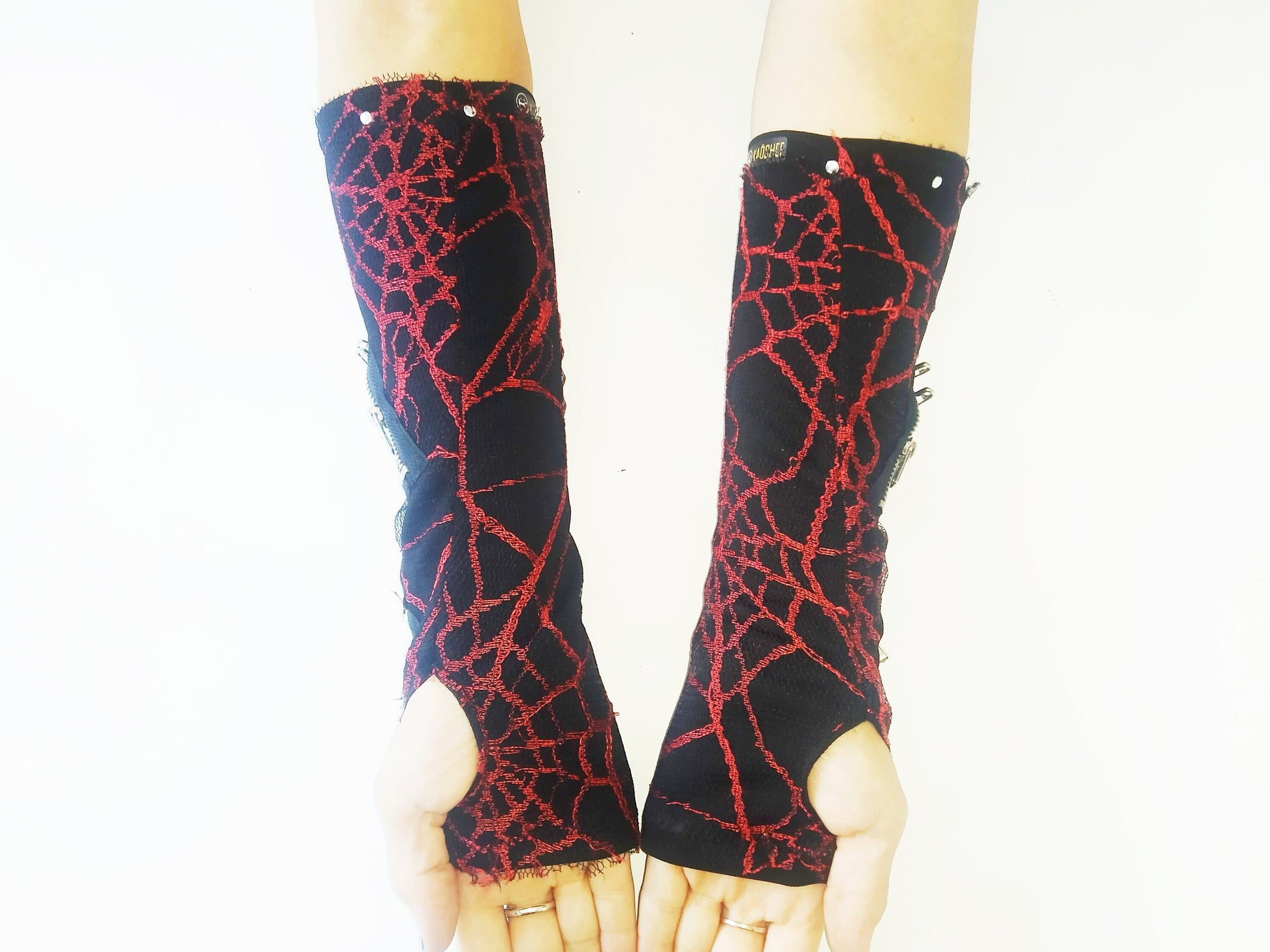 K'57 Long Gloves, Arm warmers, Handmade, Elastic polyester, Universal Size,punk wear, gothic wear, harajuku, emo, kawaii, visual kei, spider