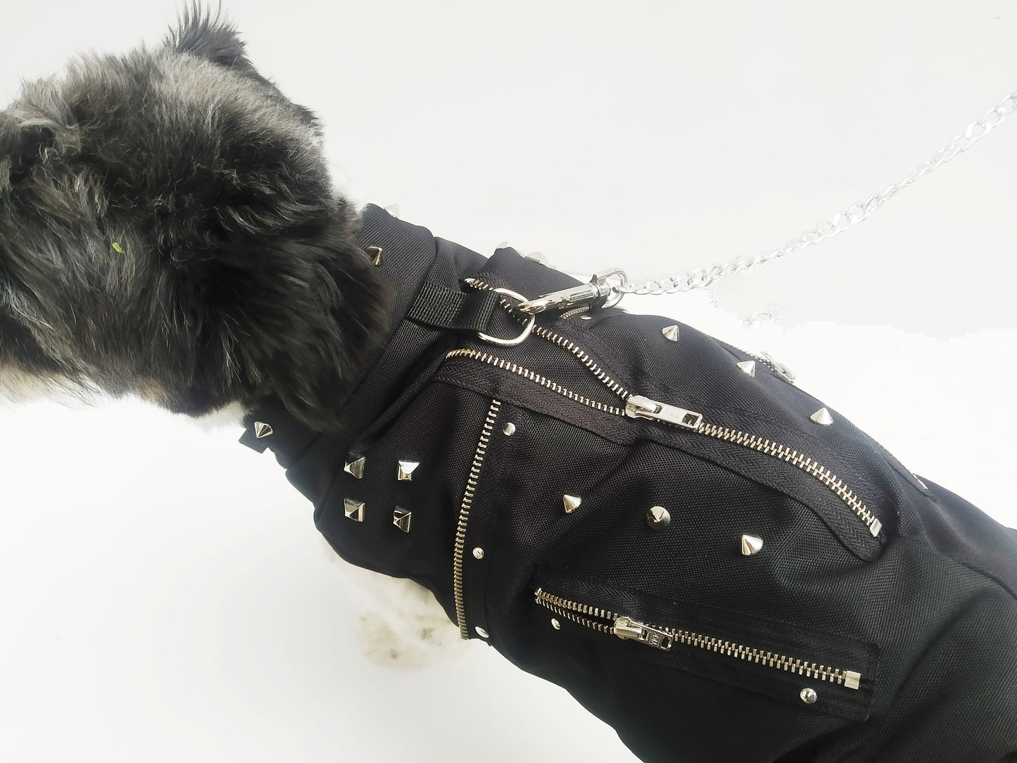 Dk07 Traje de perro, Alta Calidad, Cordura impermeable, Forro Borreguito, Collar, anilla, 4 Tallas, rock, punk, gótico, emo, harajuku, manga