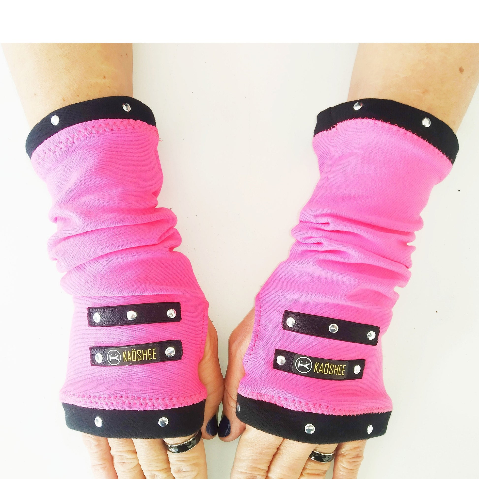 C'09 Gloves, Pink Cotton Arm warmers, Handmade, Universal Size,punk wear, gothic gloves, harajuku, emo, kawaii, visual kei, strawberry wear